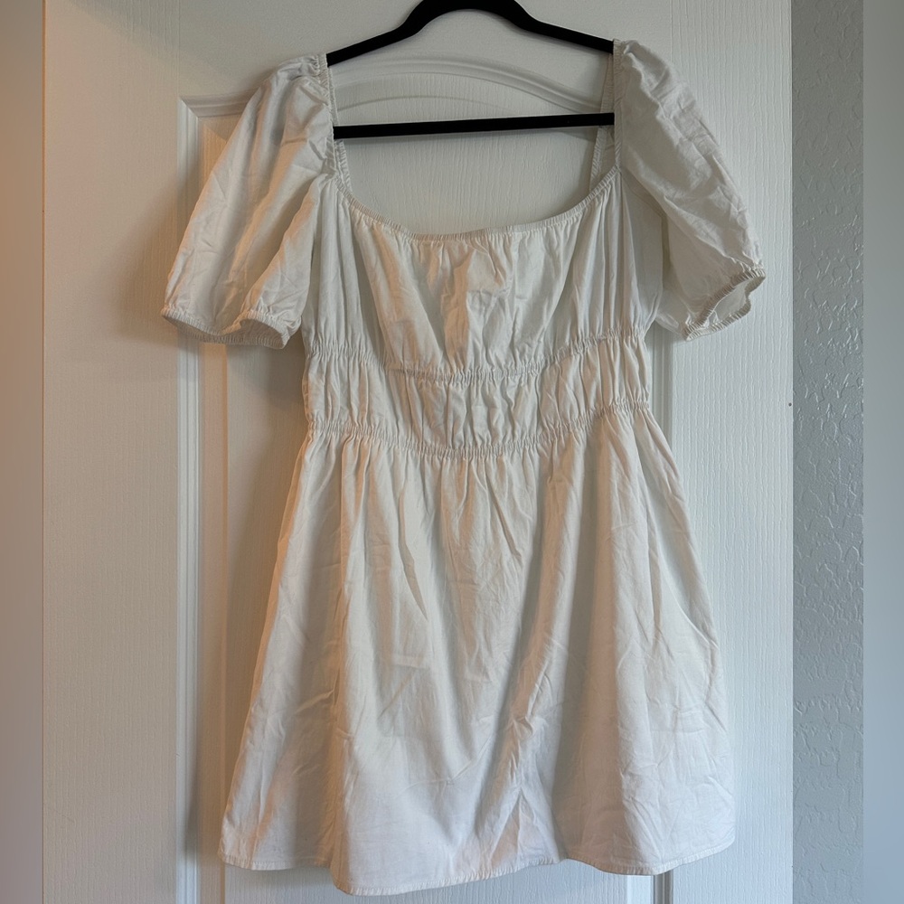 Reformation White Puff Sleeve Dress